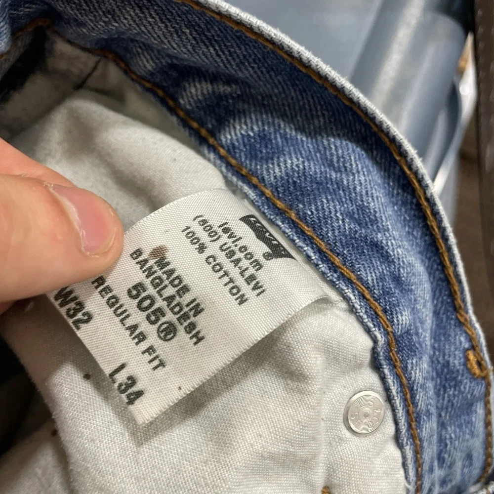 Vintage Levis 505 Jeans Mens 32x34 (fit 30x32) Y2K 2000s Grunge Faded Distressed